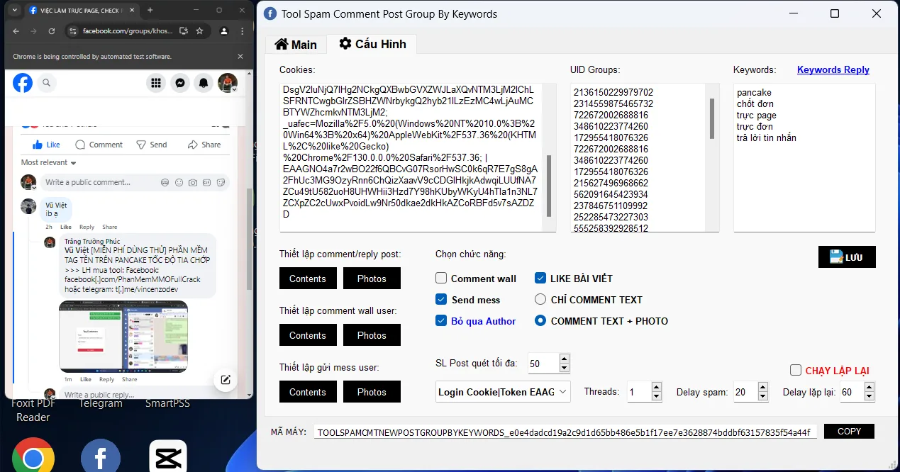 phần mềm auto comment reply các bài viết mới nhất trong group facebook theo từ khóa