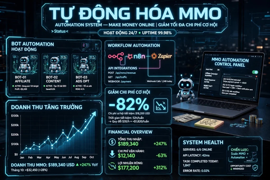 Tự động hóa MMO bằng công cụ chuyên dụng giúp giảm thiểu tối đa chi phí cơ hội